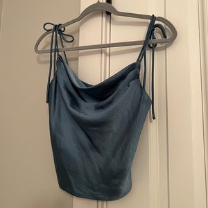 Princess Polly satin shoulder tie cowl top